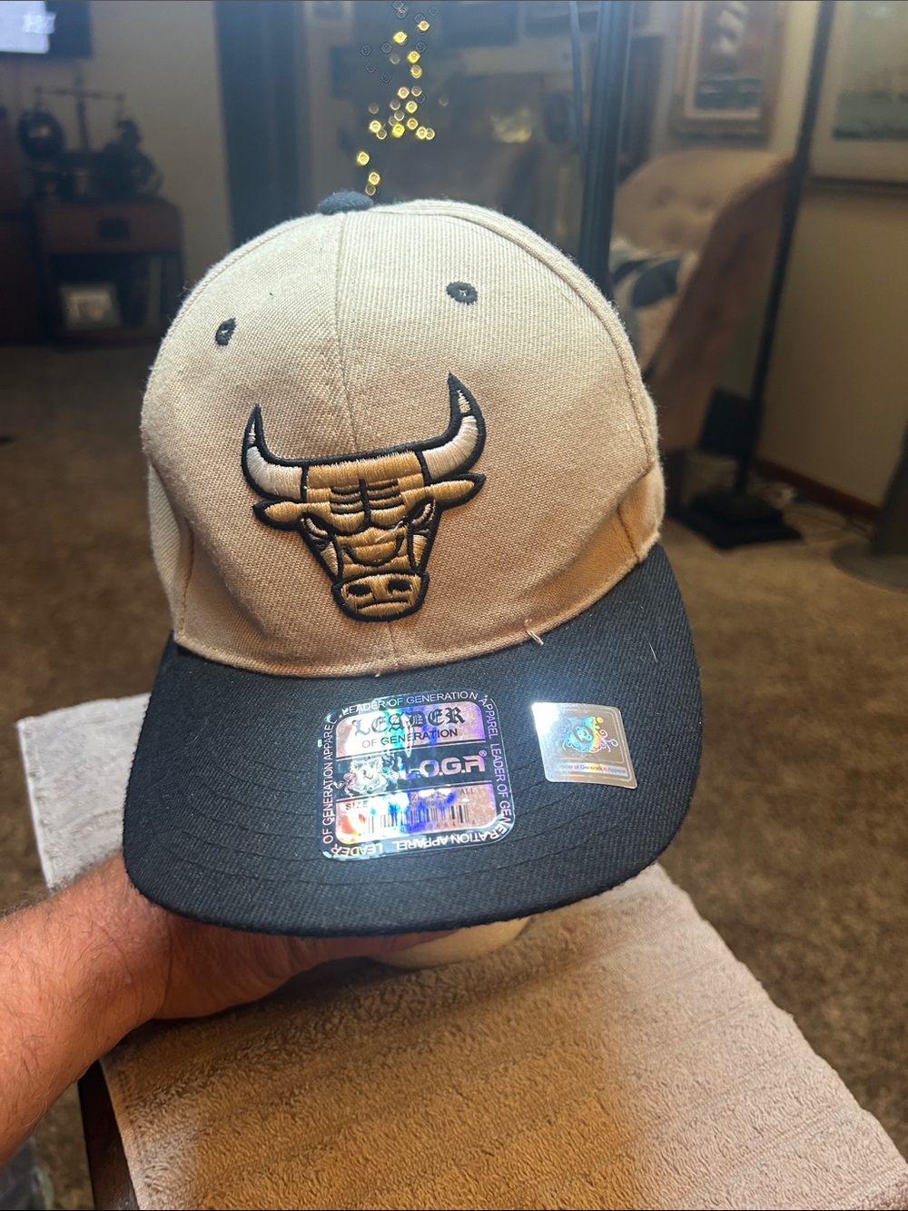 Chicago Bulls Two-Tone Beige and Black Cap